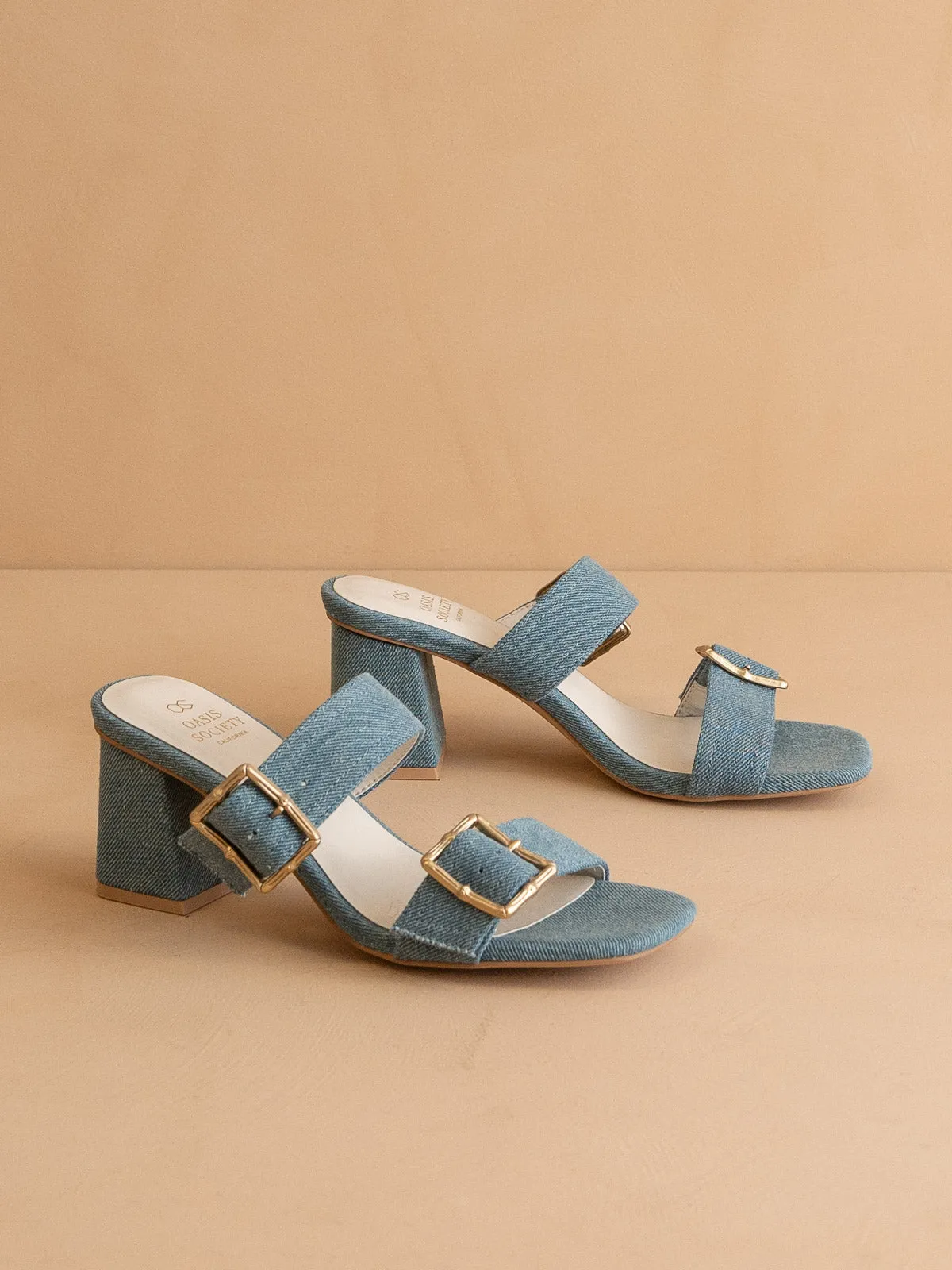 The Havana | Denim Bamboo Buckle Heel