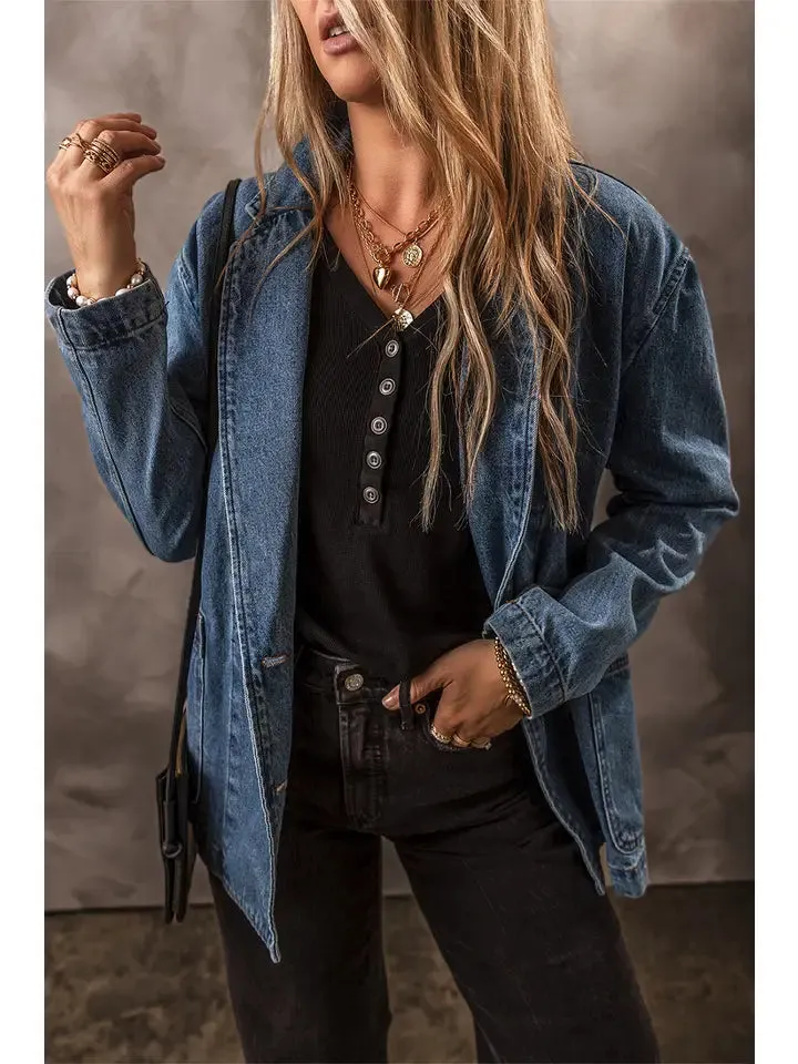 The Jessica Denim Jacket in Sail Blue
