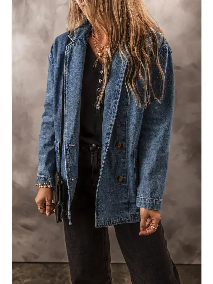 The Jessica Denim Jacket in Sail Blue