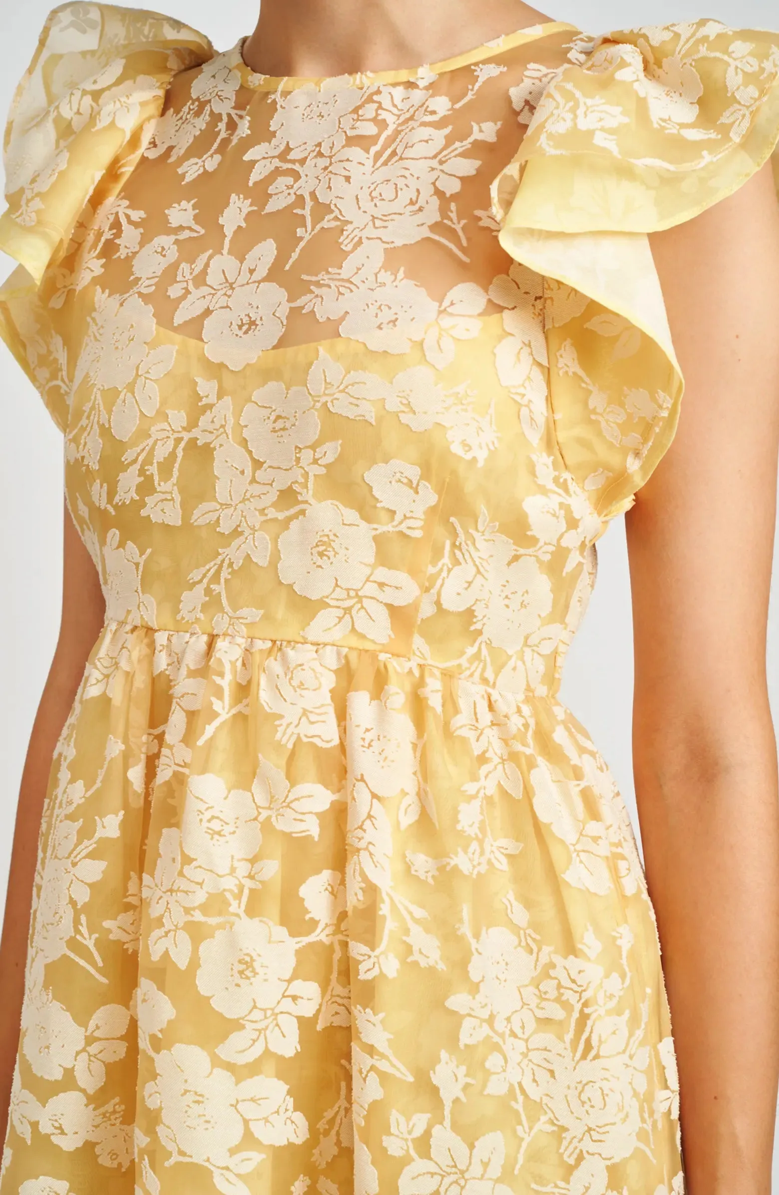 The Marais Floral Organza Midi Dress