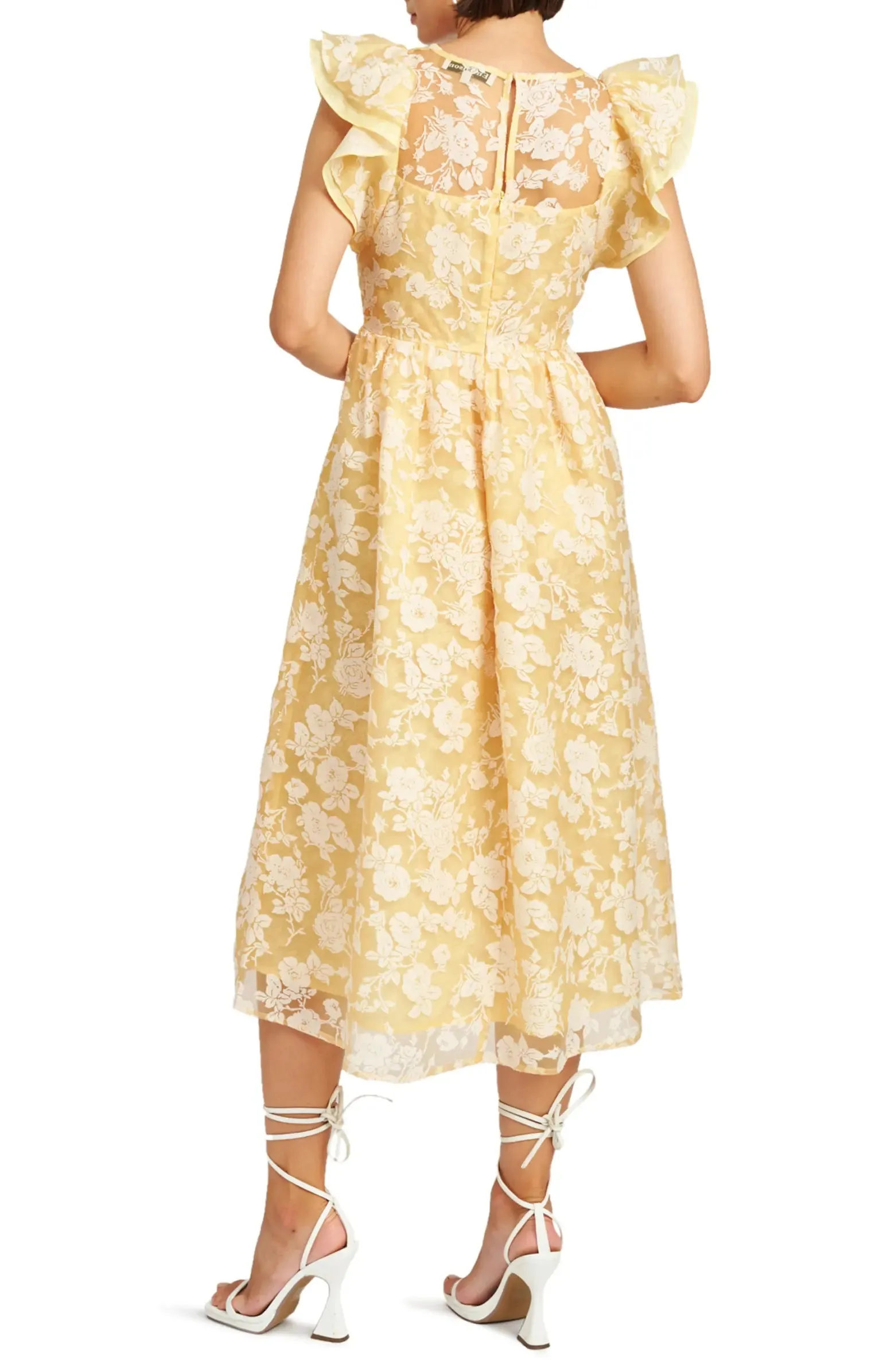 The Marais Floral Organza Midi Dress