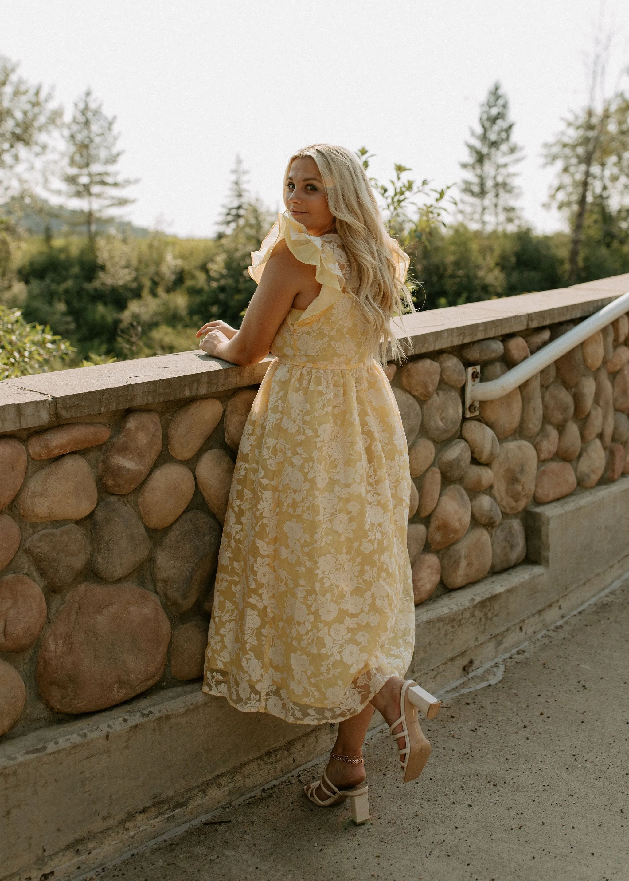 The Marais Floral Organza Midi Dress