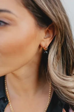 The Roberts Hoop Earring - Onyx