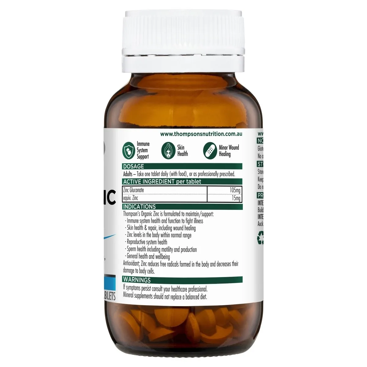 Thompson's Organic Zinc 180 Tablets