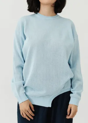 Tibi Crispy Sweater W/Cut-Out Detail in Baby Blue