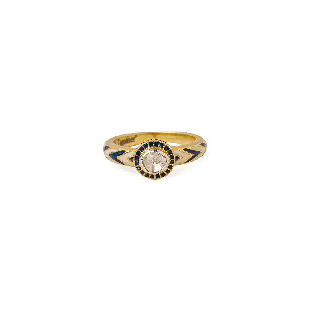 Tila Ring - blue & ivory (s8)