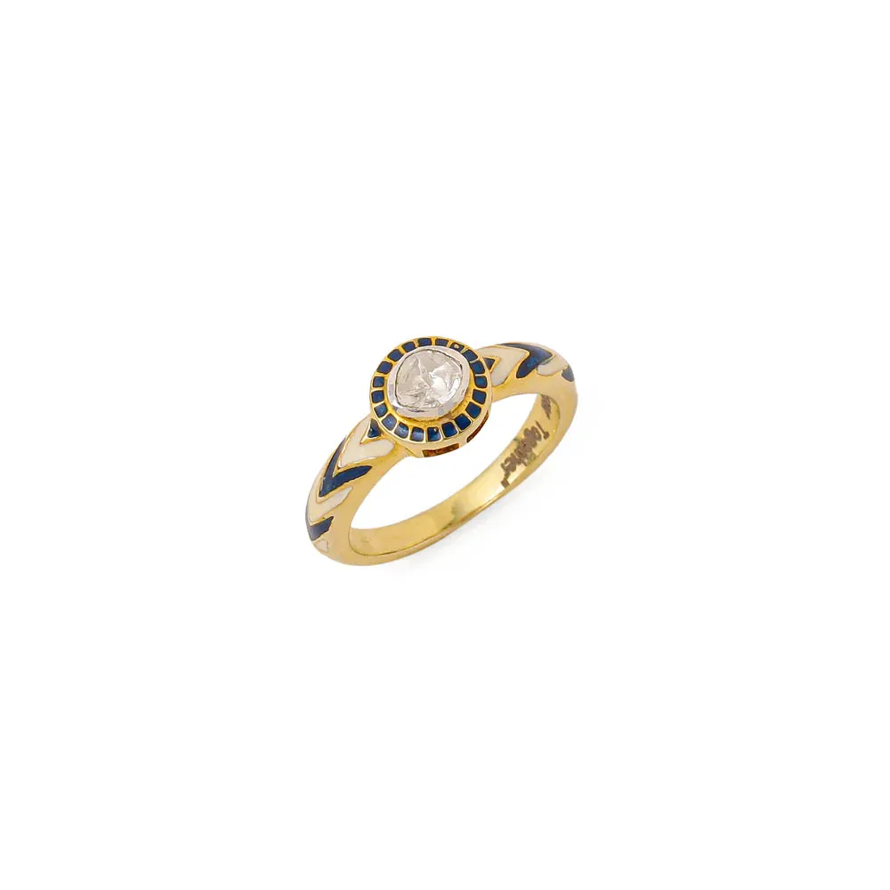 Tila Ring - blue & ivory (s8)