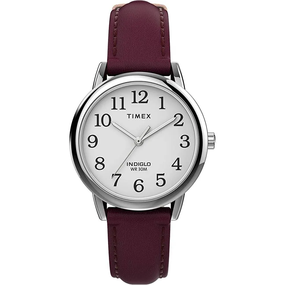 Timex Women's Easy Reader Leather Strap 30mm Watch