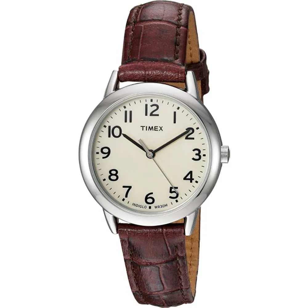Timex Women's Easy Reader Leather Strap 30mm Watch