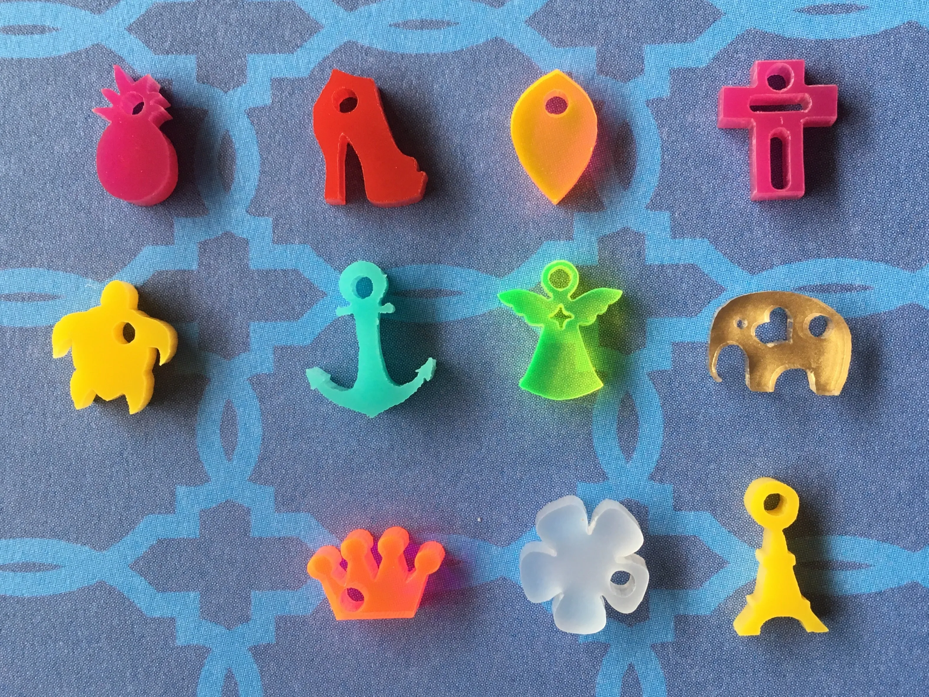Tiny Acrylic Charms Set / 55 Pieces, 10mm