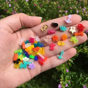 Tiny Acrylic Charms Set / 55 Pieces, 10mm