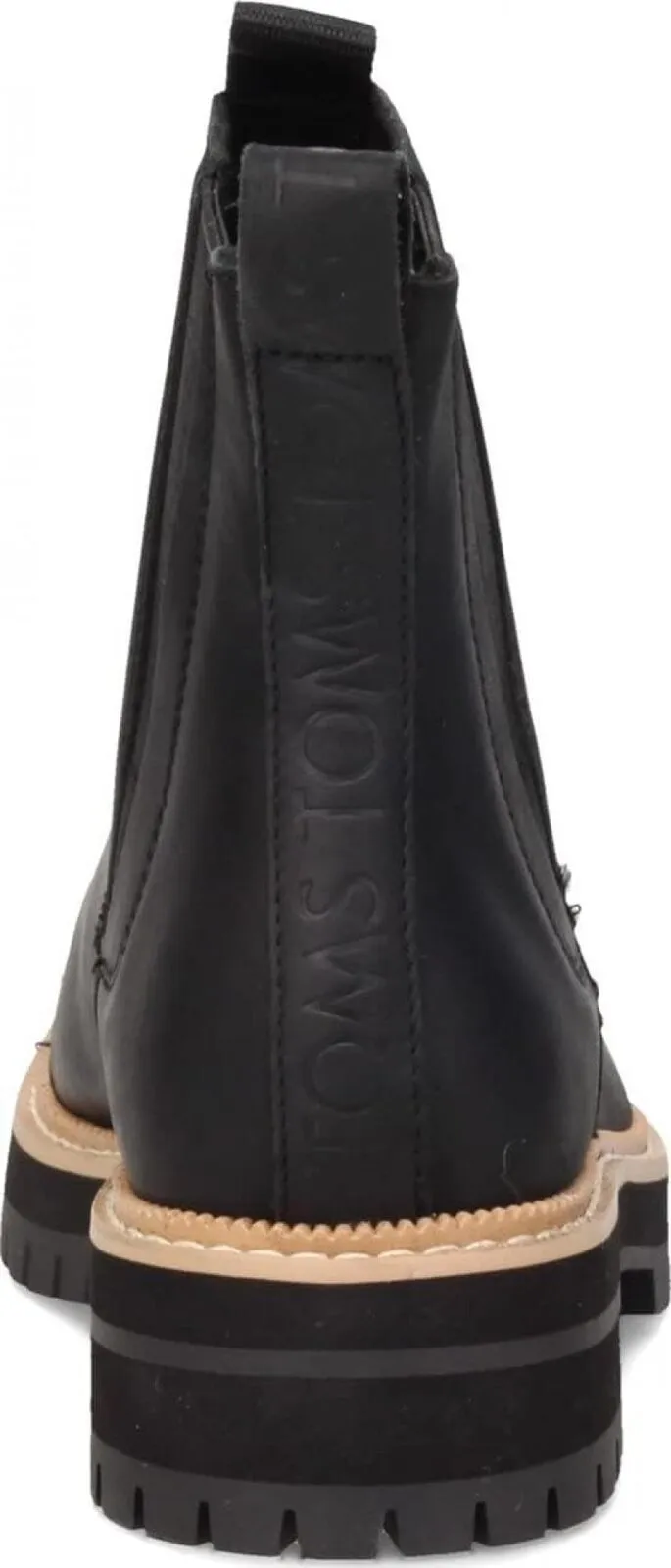 Toms Women's Dakota Chelsea Boot 10016845 Water Resistant Black Leather 9M