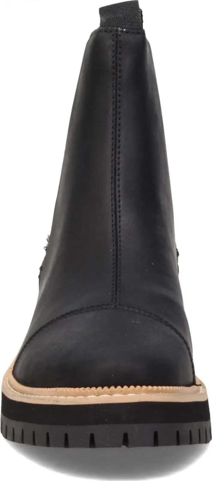 Toms Women's Dakota Chelsea Boot 10016845 Water Resistant Black Leather 9M