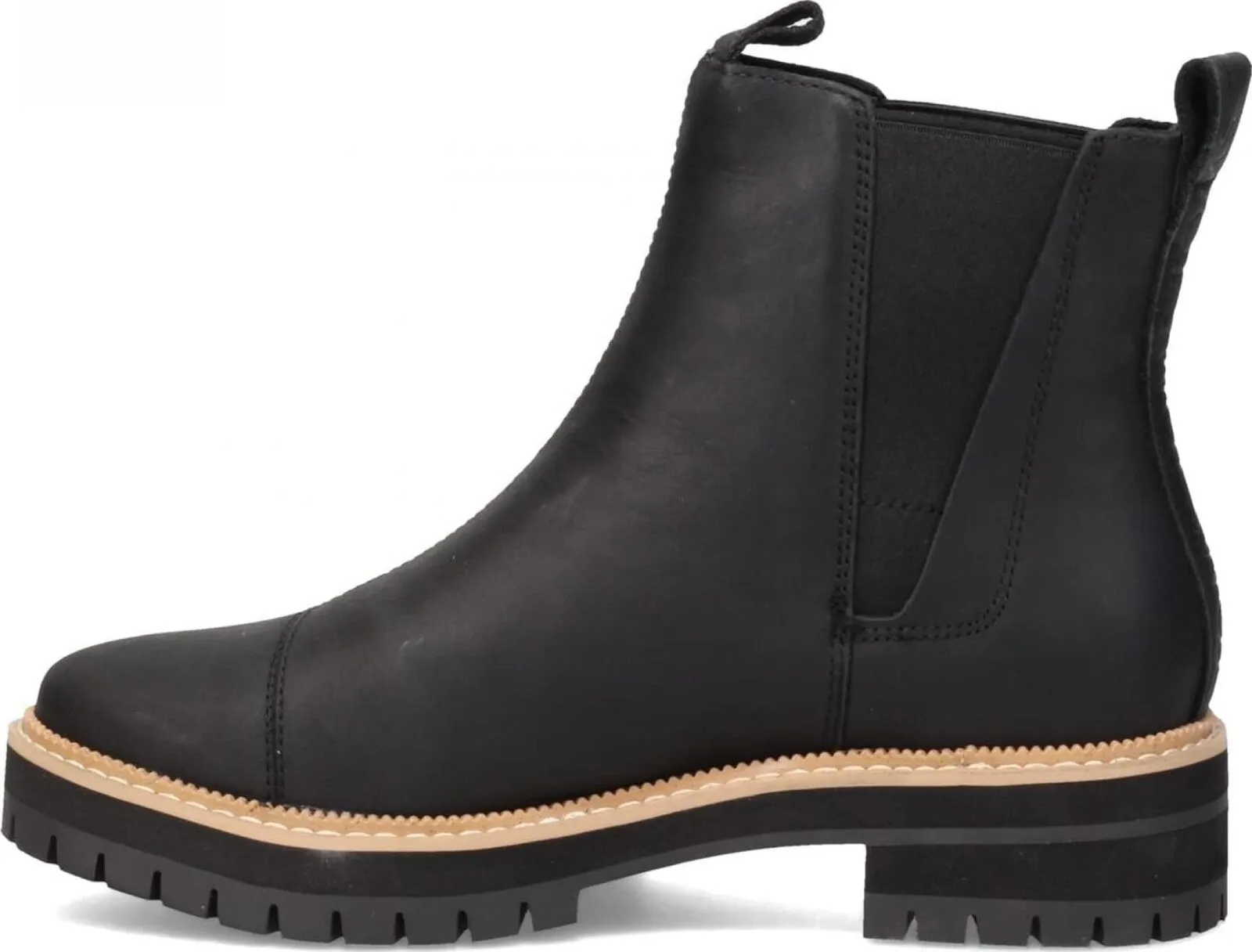 Toms Women's Dakota Chelsea Boot 10016845 Water Resistant Black Leather 9M