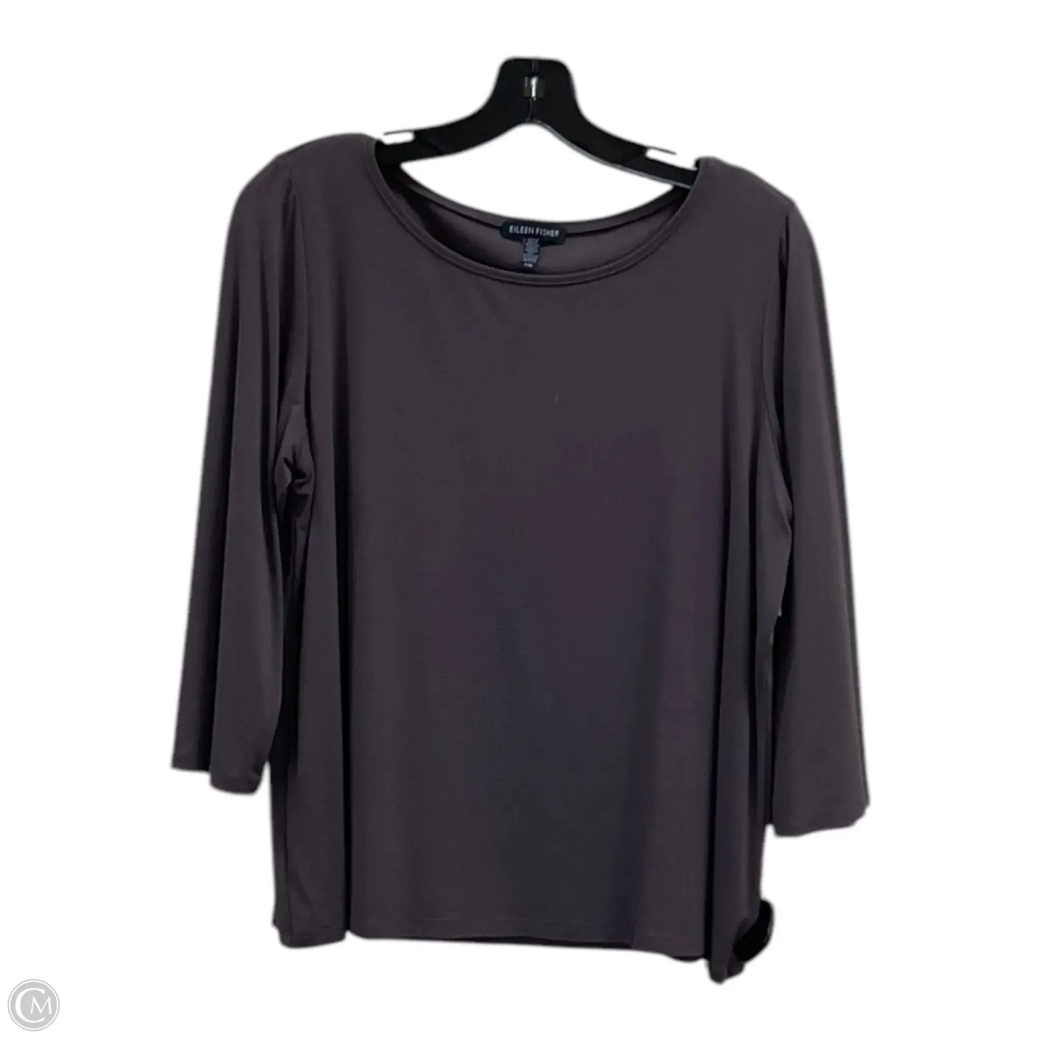 Top 3/4 Sleeve Basic By Eileen Fisher In Brown, Size: L