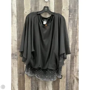 Top 3/4 Sleeve By Msk In Black & Silver, Size: 2x