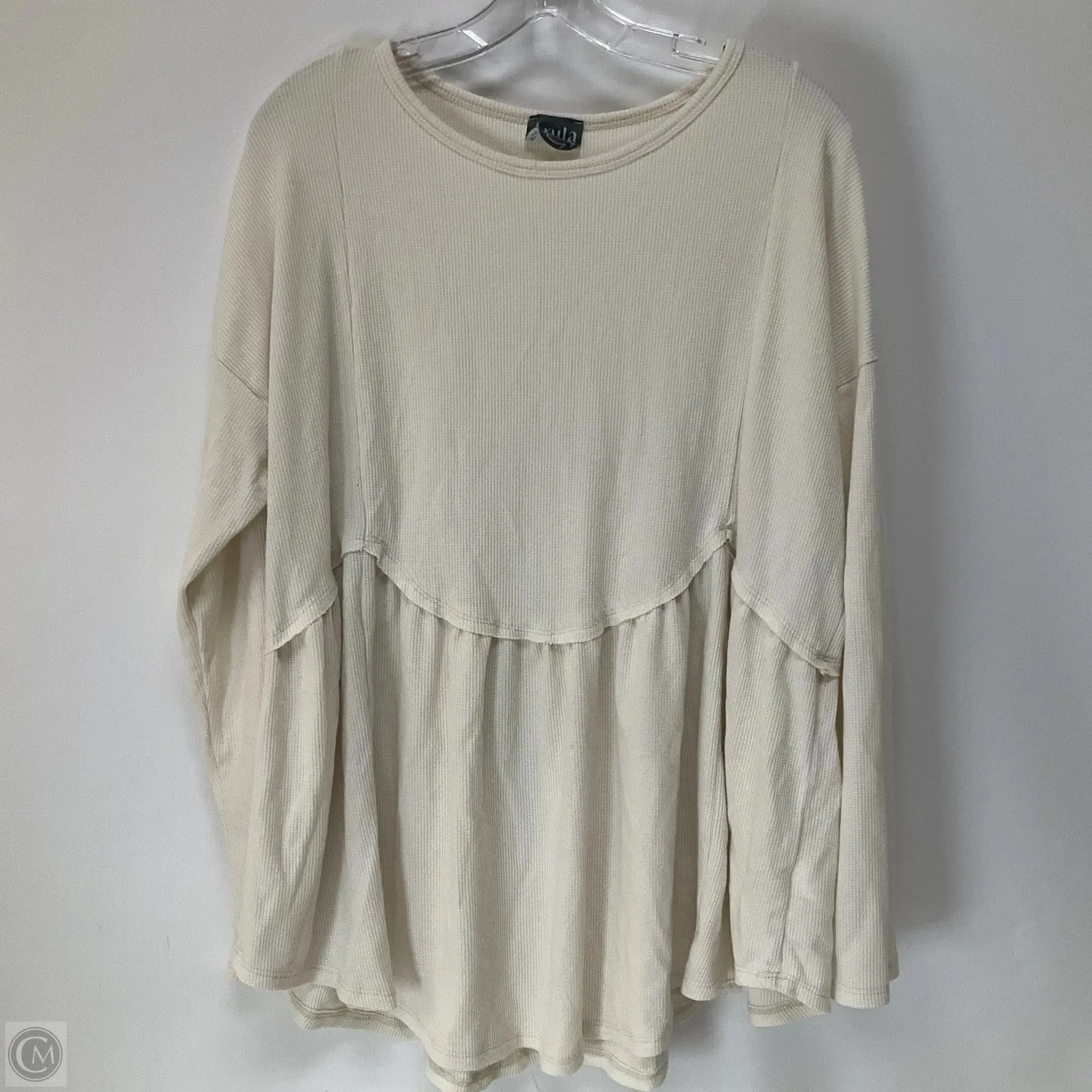 Top Long Sleeve By Cmc In Cream, Size: Xl