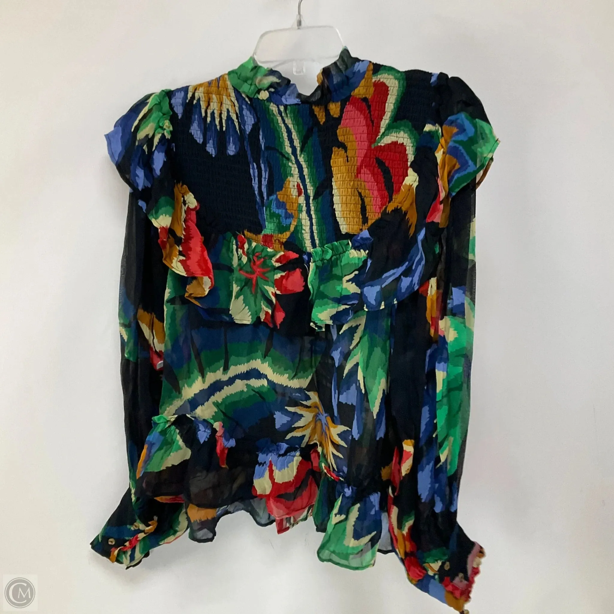 Top Long Sleeve By Farm Rio In Floral Print, Size: S
