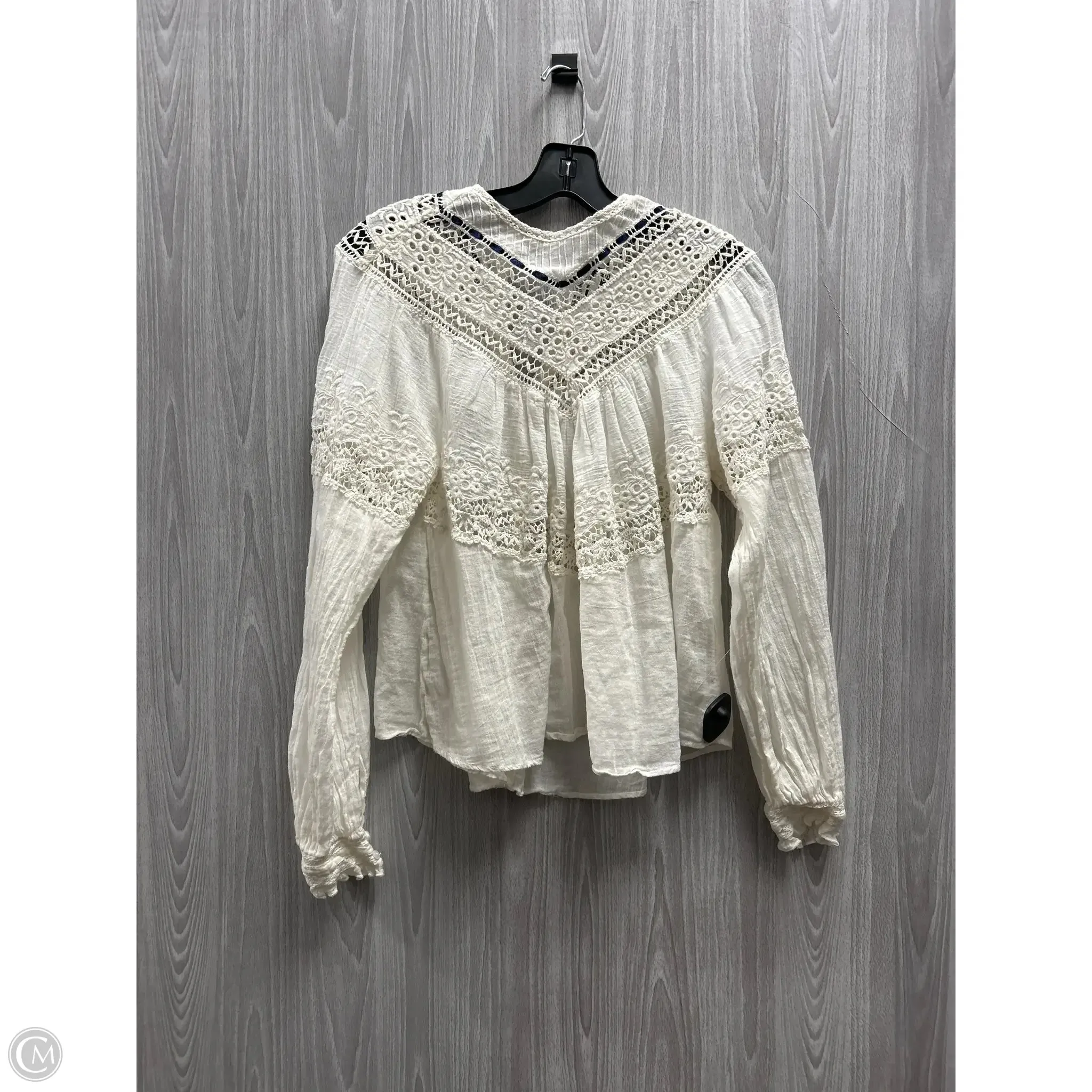 Top Long Sleeve By Free People In Ivory, Size: Xs