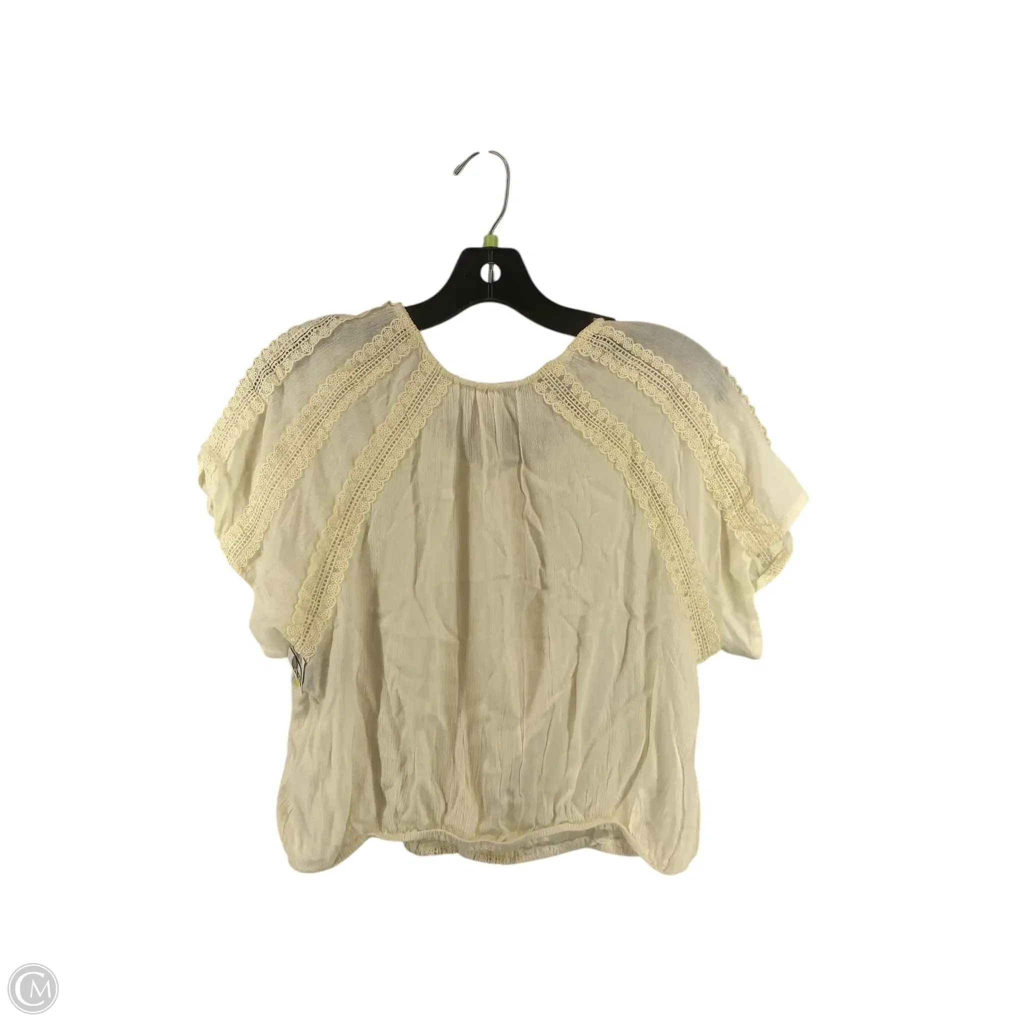 Top Short Sleeve By En Creme In Cream, Size: L