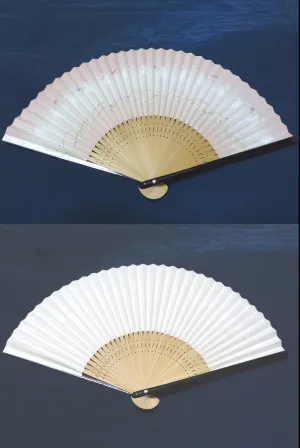 Traditional handcrafted Kyoto Ladies' Sensu - #220 Rabbits - Pink