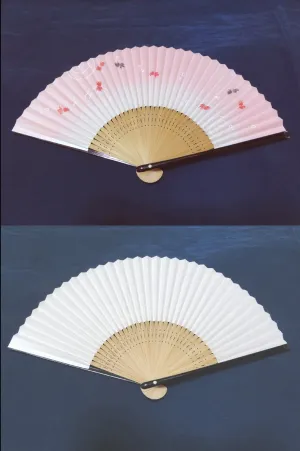 Traditional handcrafted Kyoto Ladies' Sensu - #224 Goldfish - Pink