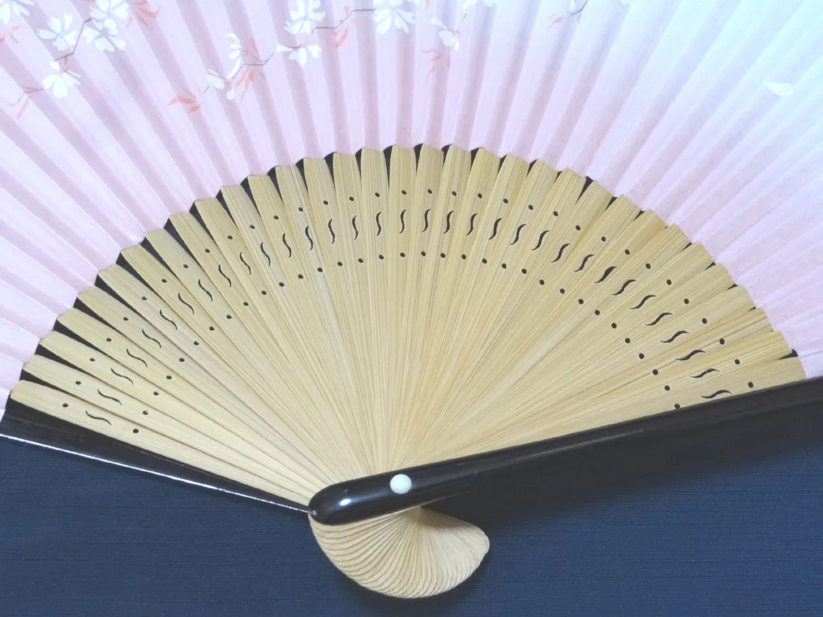 Traditional handcrafted Kyoto Ladies' Sensu - #228 Sakura - Pink