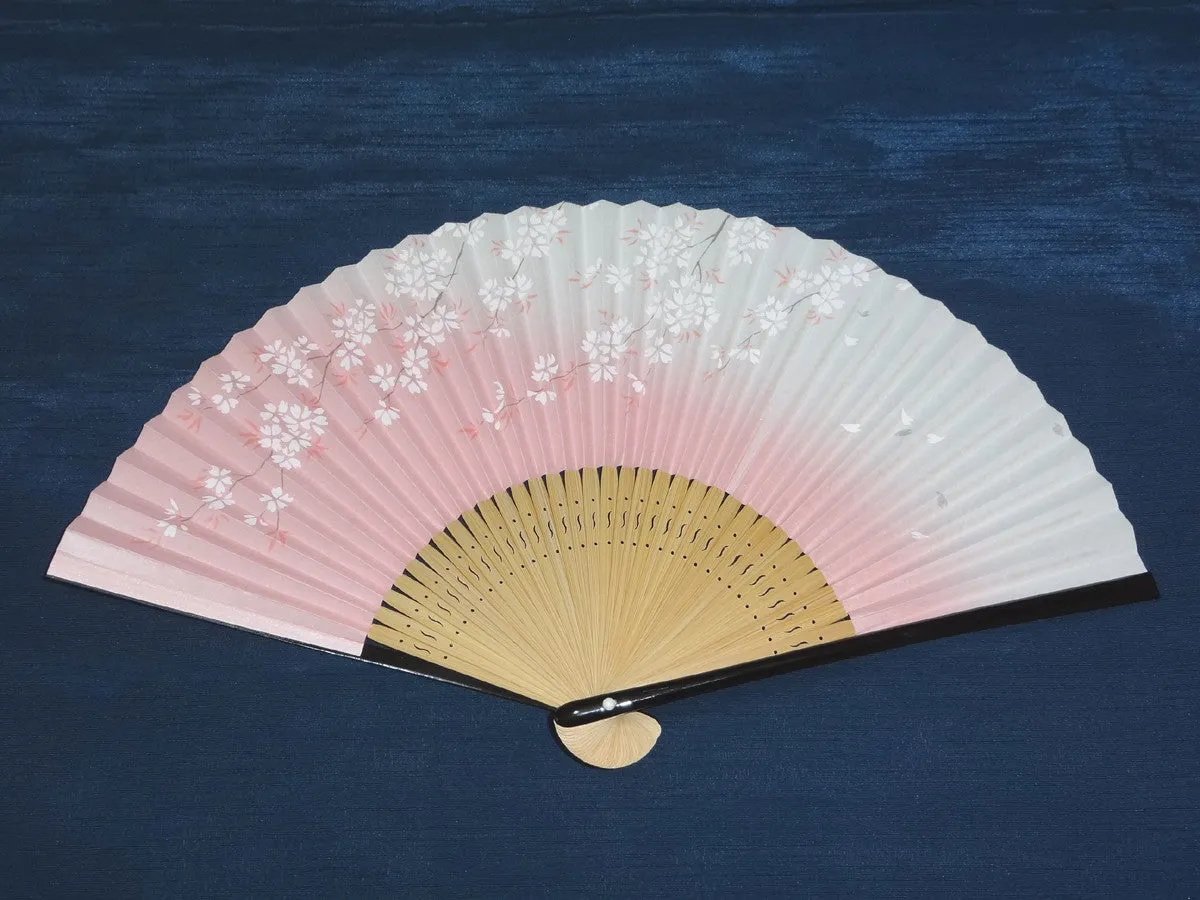 Traditional handcrafted Kyoto Ladies' Sensu - #228 Sakura - Pink