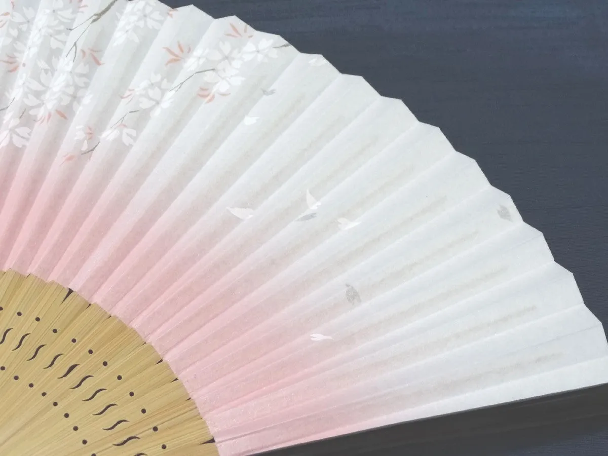 Traditional handcrafted Kyoto Ladies' Sensu - #228 Sakura - Pink