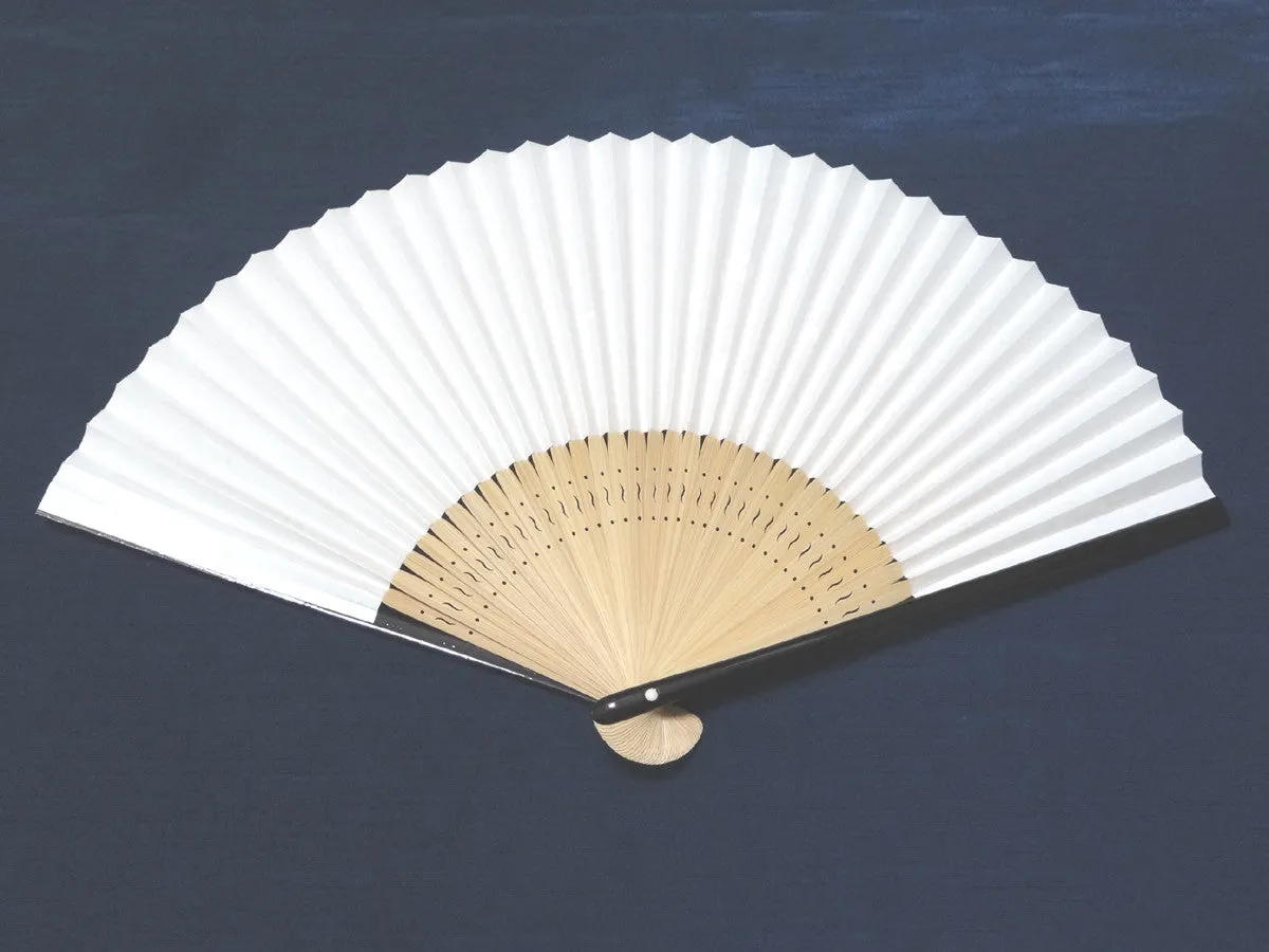 Traditional handcrafted Kyoto Ladies' Sensu - Balloon flower - Light Blue