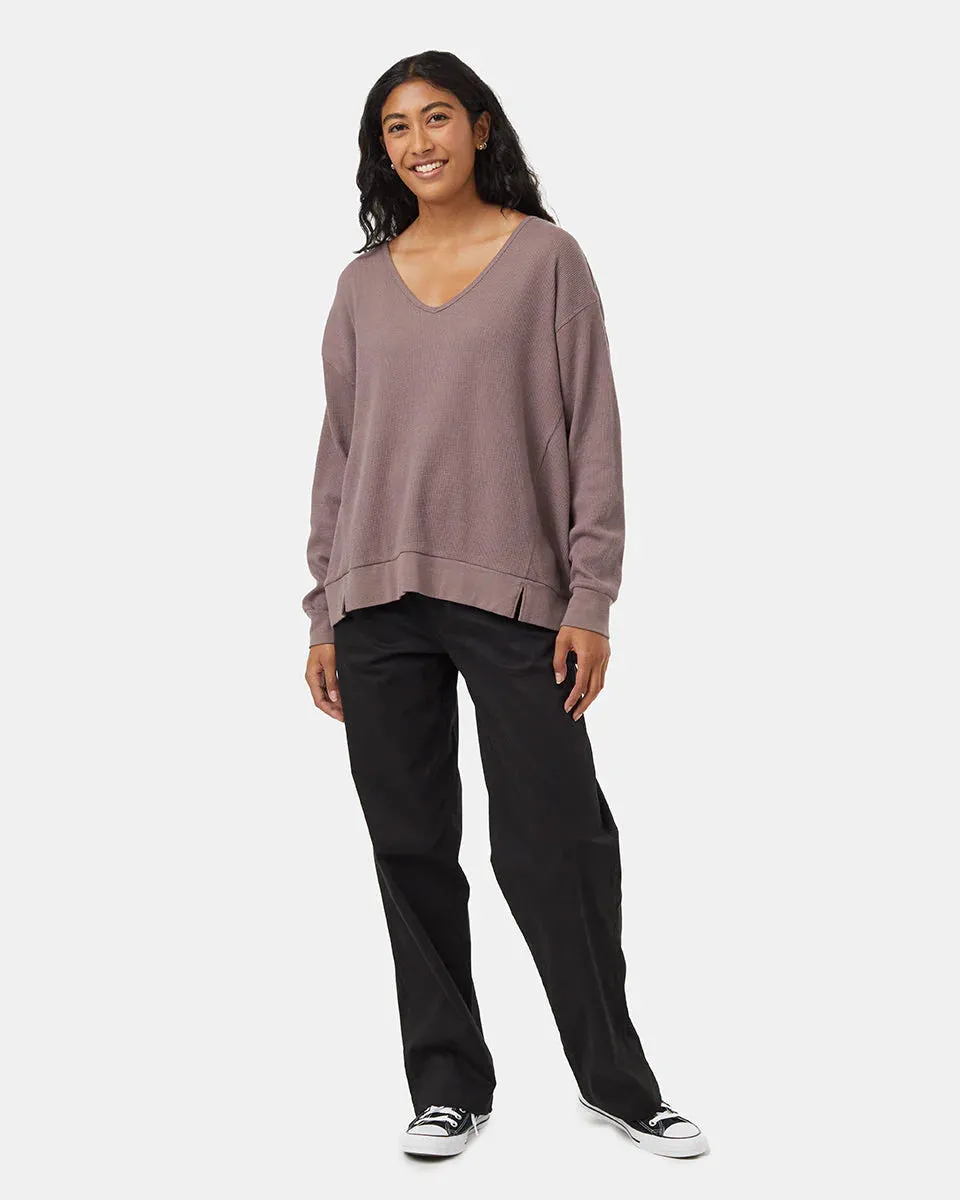 TreeWaffle Deep V-Neck Longsleeve Shirt (Women's) - TCW5939 - Past Season