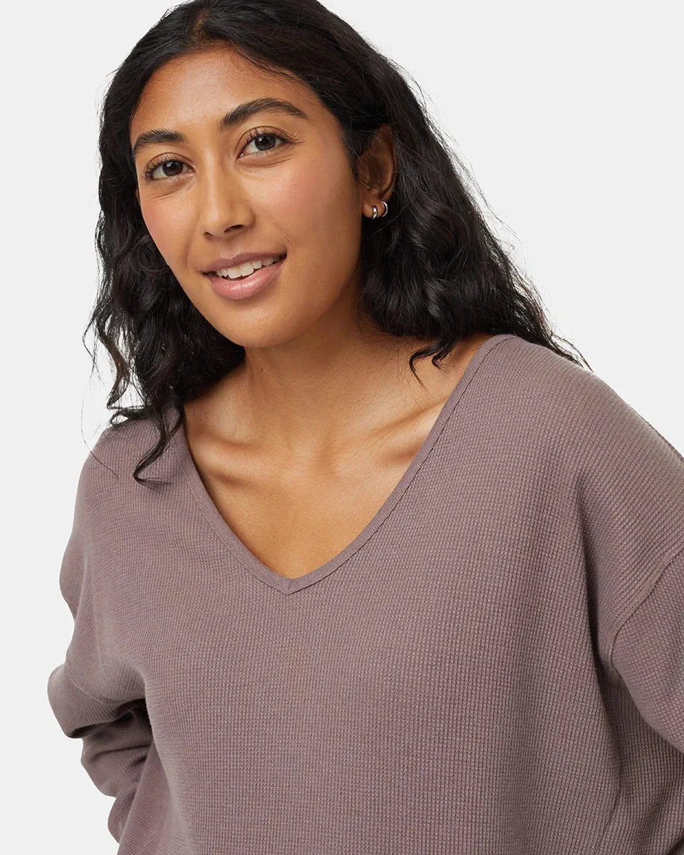 TreeWaffle Deep V-Neck Longsleeve Shirt (Women's) - TCW5939 - Past Season