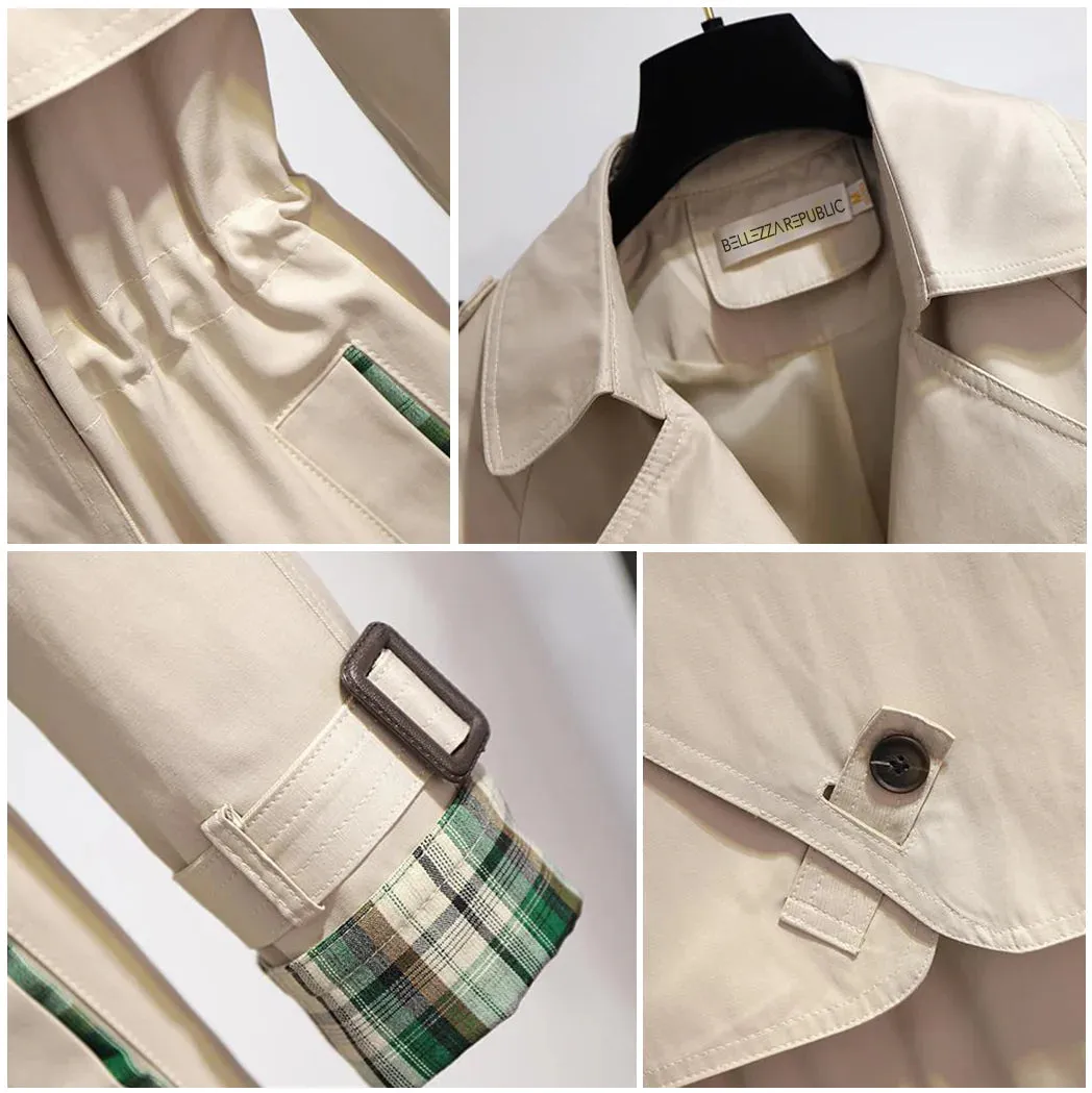 Trench Luxe™ | Women's Elegant Trench Coat | Water-Resistant Fabric, Double-Breasted Design & Adjustable Belt