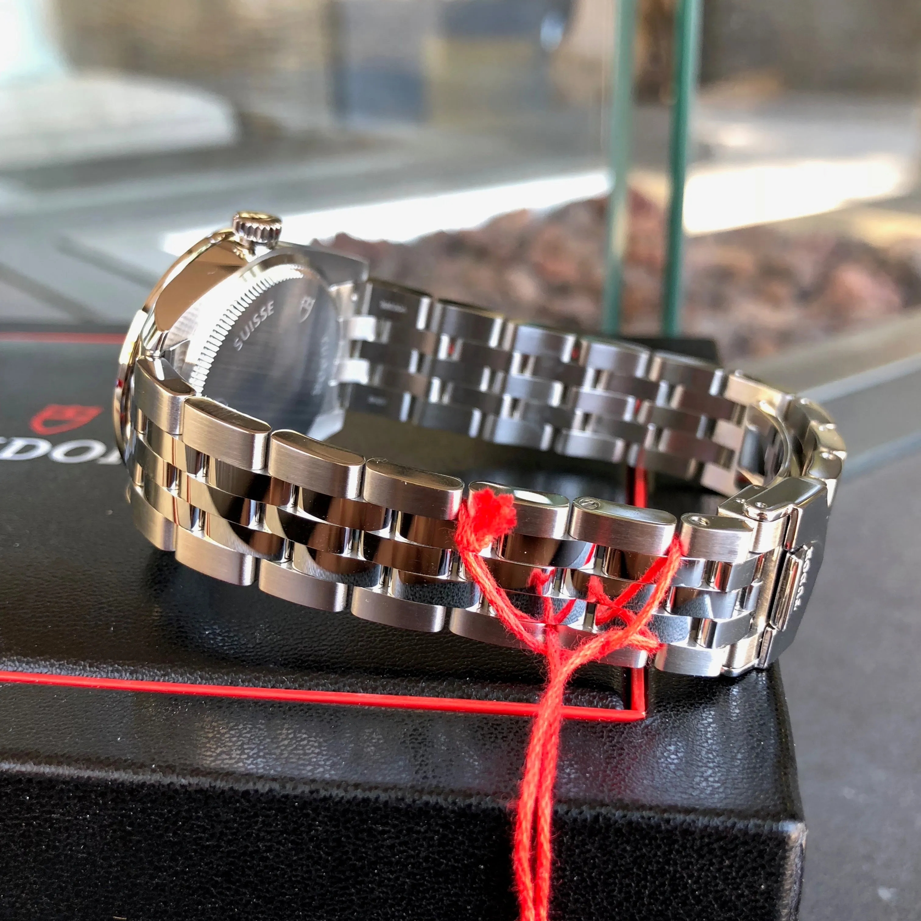 Tudor Glamour Date 31 53020 Silver Diamond Dial Bezel Stainless Steel Automatic Ladies Wristwatch