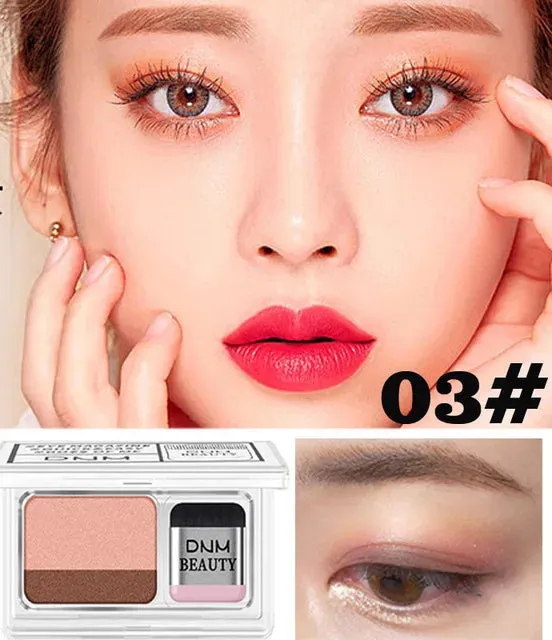 Two-color Small Box Lazy Eye Shadow Makeup Matte Eye Shadow Easy To Carry Eyeshadow Tray Professional Women's Cosmetics