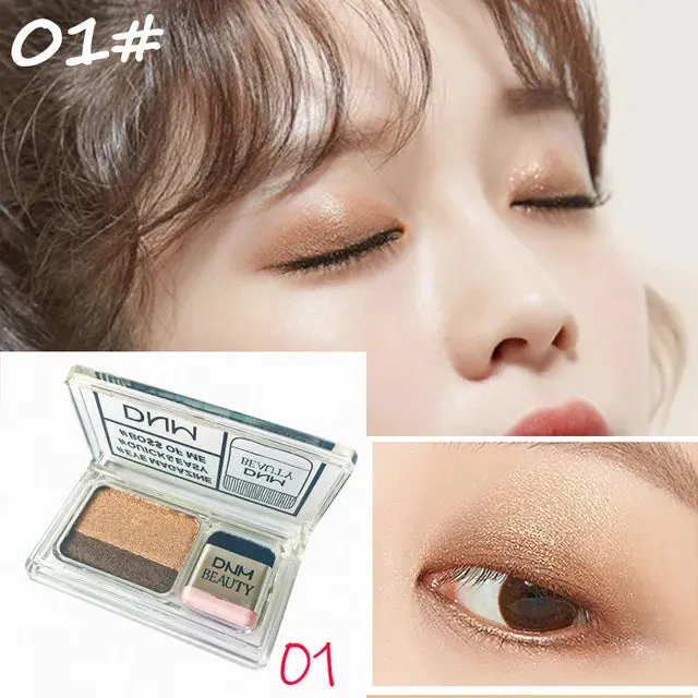 Two-color Small Box Lazy Eye Shadow Makeup Matte Eye Shadow Easy To Carry Eyeshadow Tray Professional Women's Cosmetics