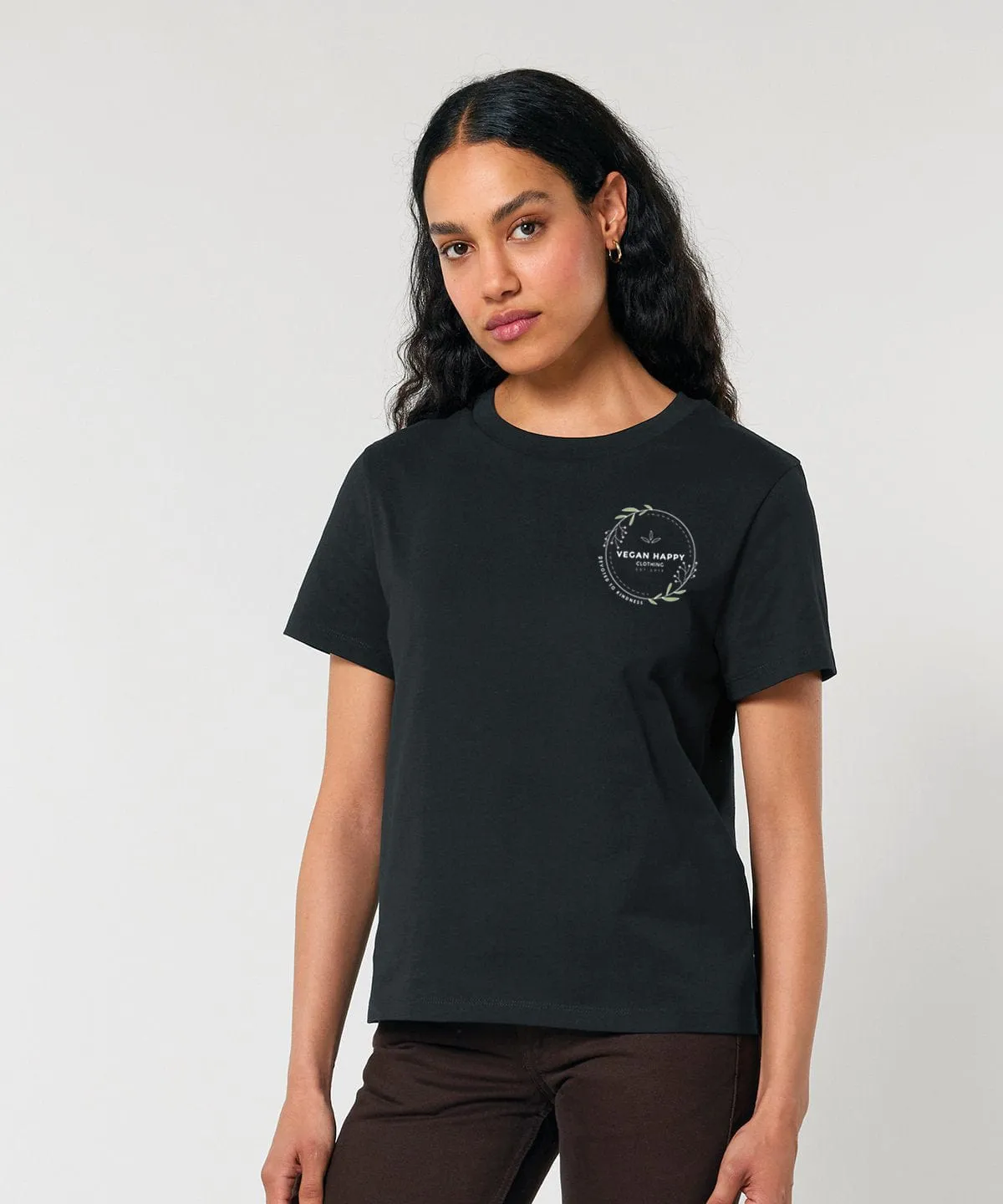Vegan Women's Muser T-Shirt Devoted To Kindness Leaves | Multiple Colours
