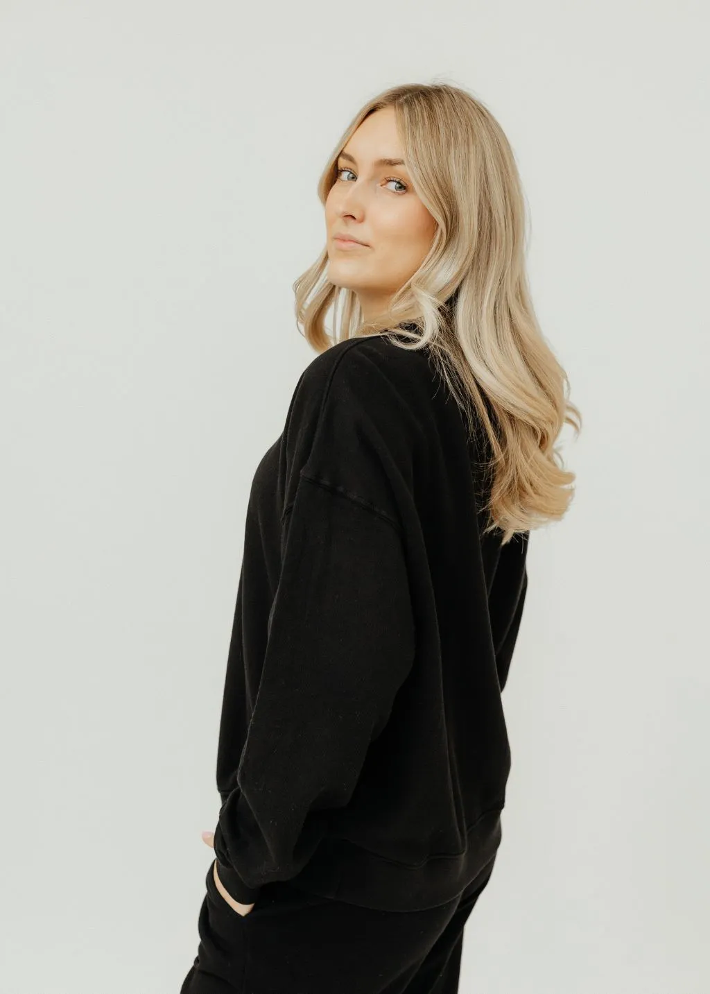 Velvet Abbot Crewneck in Black