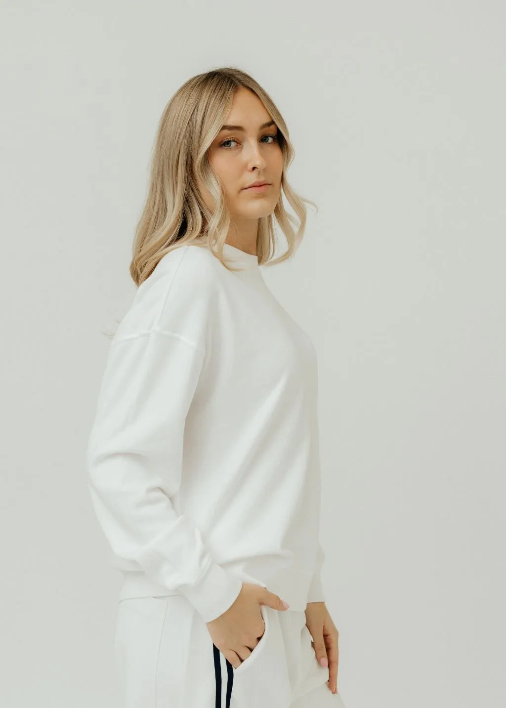 Velvet Abbot Crewneck in White