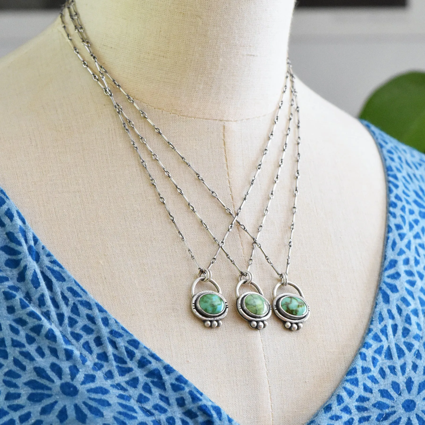 Verde Valley Turquoise & Sterling Silver Pendants - 3 Choices