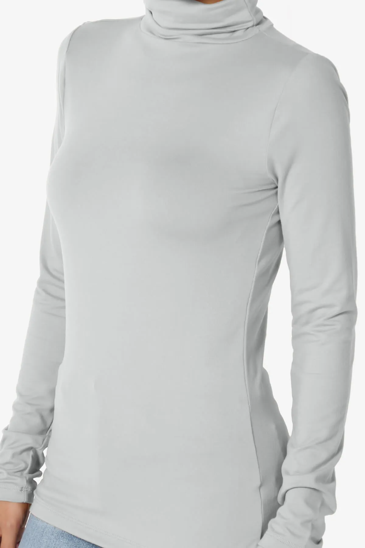 Viable Ruched Turtle Neck Long Sleeve Top