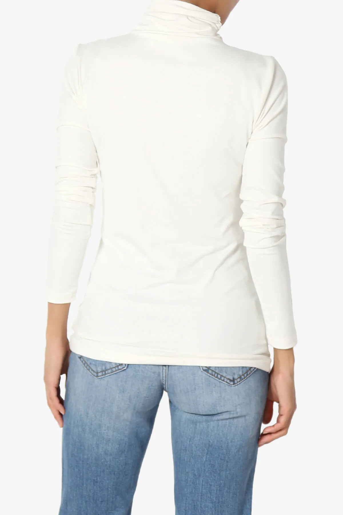 Viable Ruched Turtle Neck Long Sleeve Top