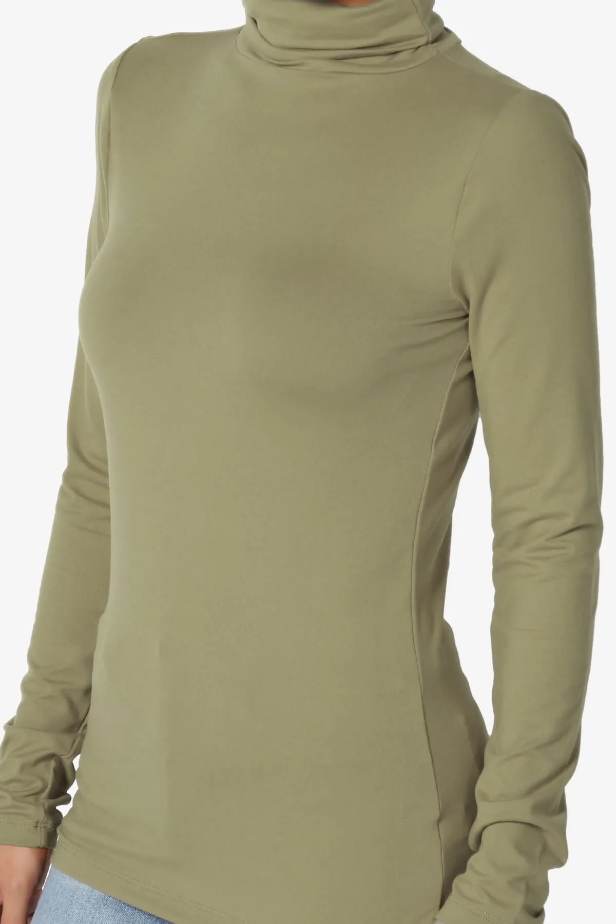 Viable Ruched Turtle Neck Long Sleeve Top