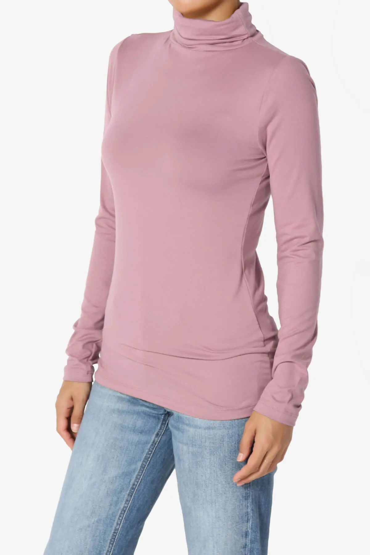 Viable Ruched Turtle Neck Long Sleeve Top