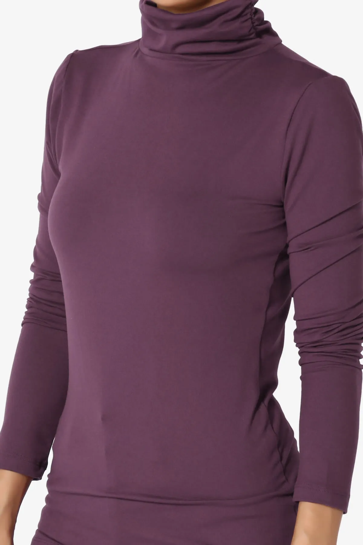 Viable Ruched Turtle Neck Long Sleeve Top