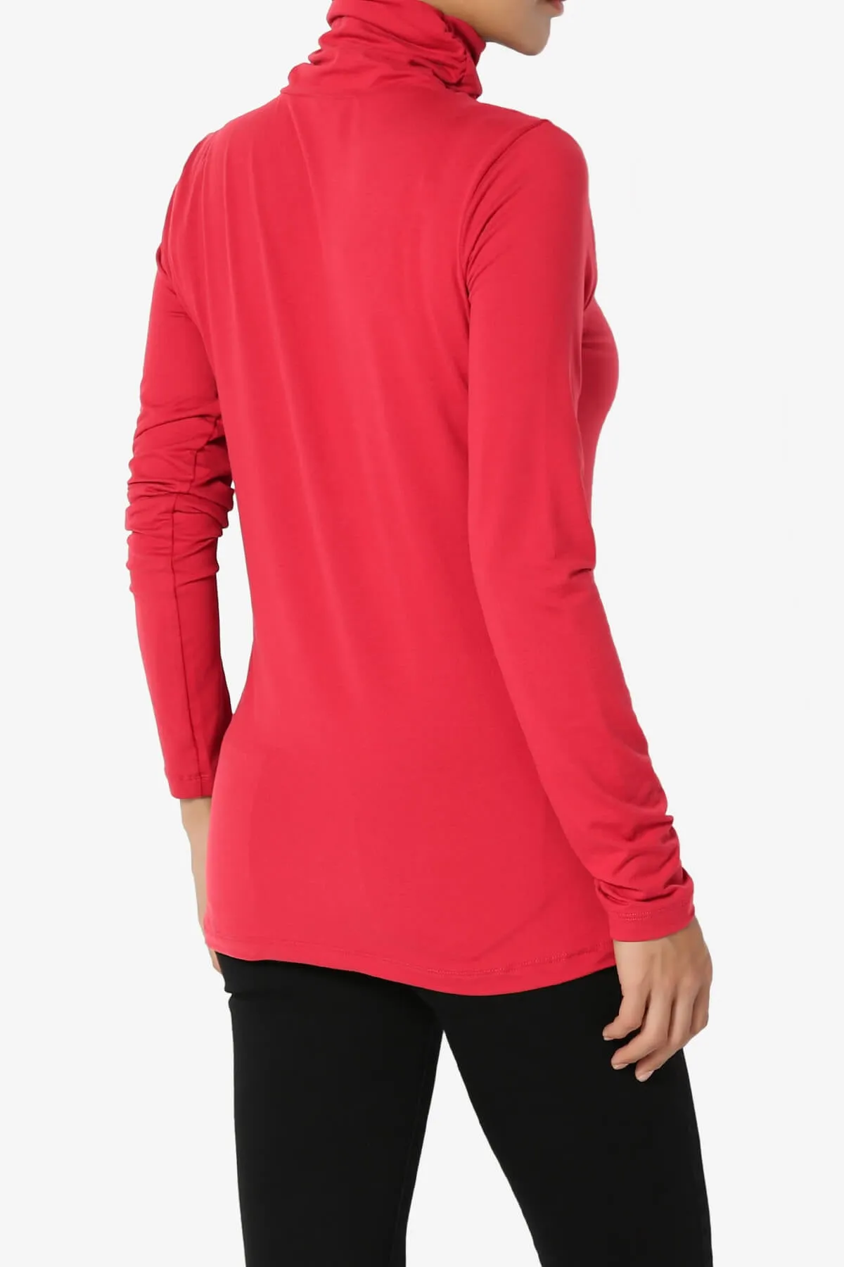 Viable Ruched Turtle Neck Long Sleeve Top