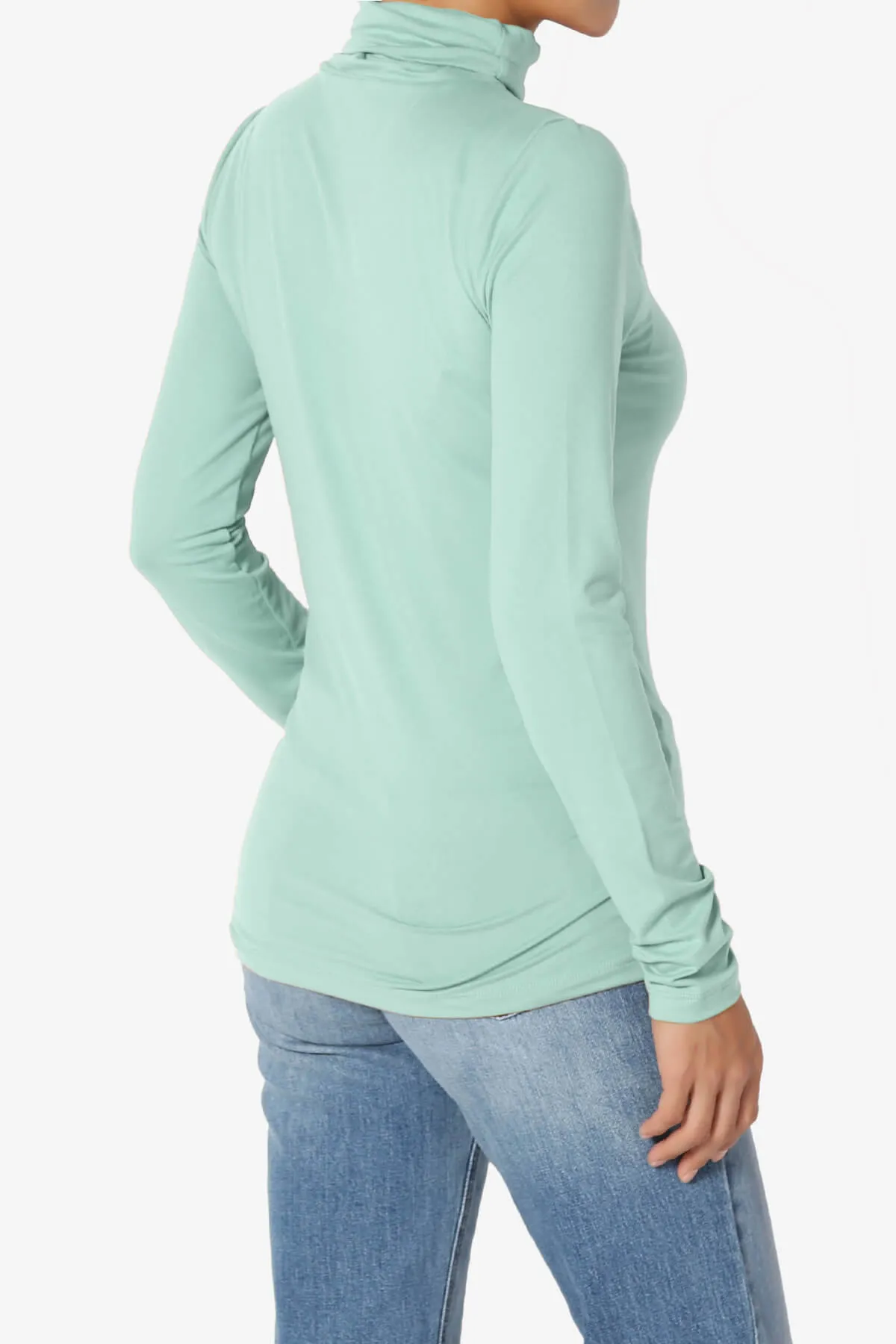 Viable Ruched Turtle Neck Long Sleeve Top