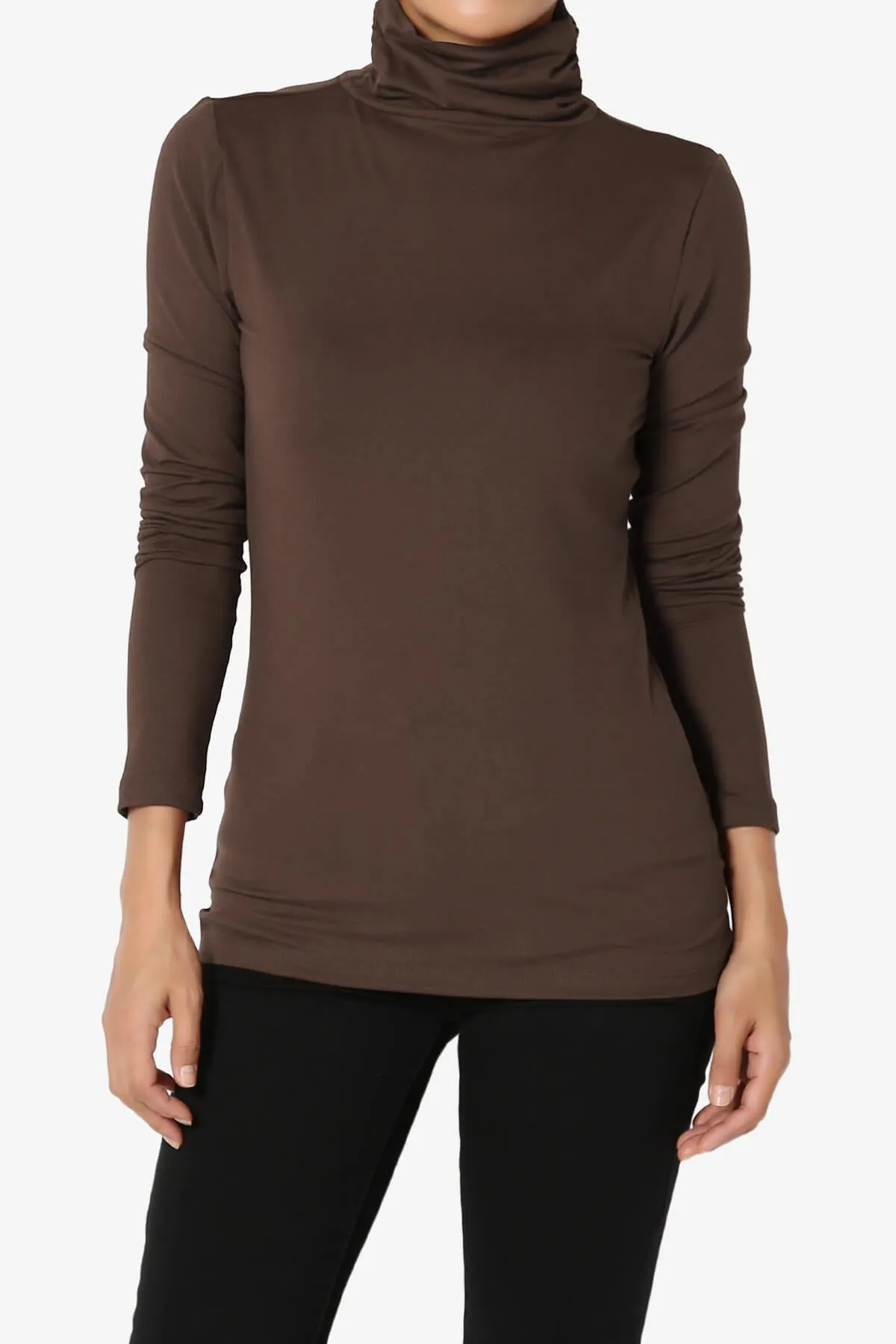 Viable Ruched Turtle Neck Long Sleeve Top