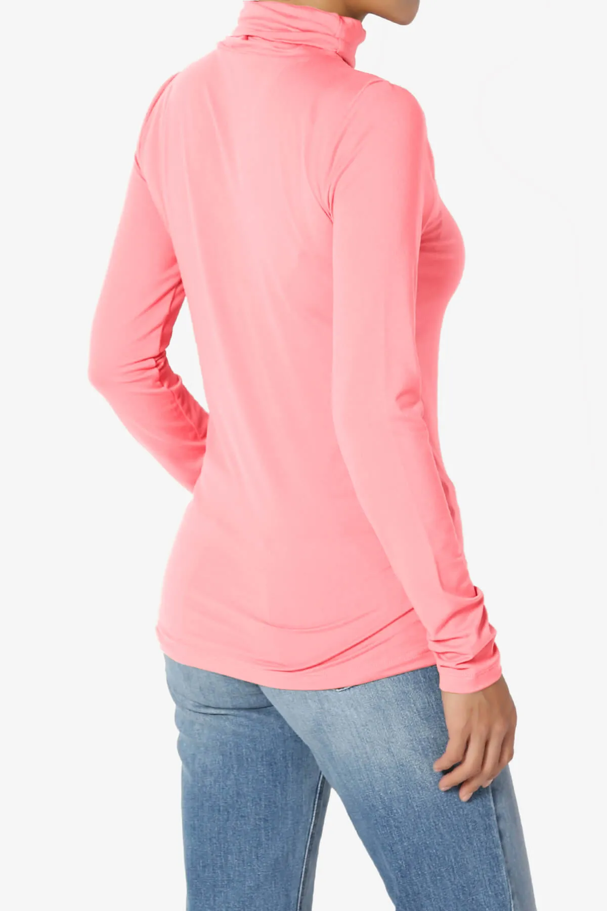 Viable Ruched Turtle Neck Long Sleeve Top