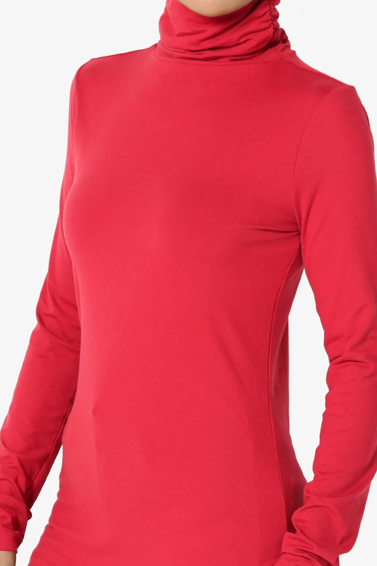 Viable Ruched Turtle Neck Long Sleeve Top